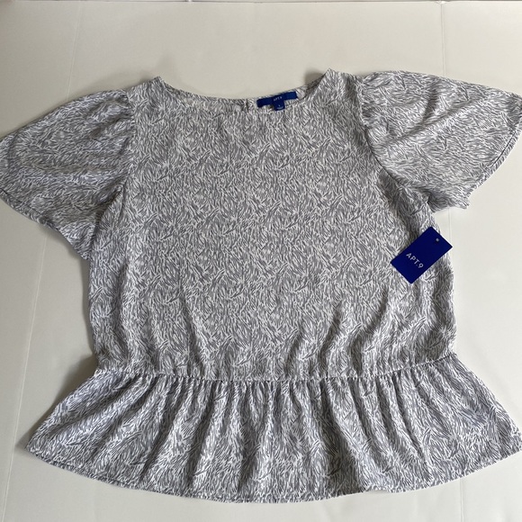 APT 9 RUFFLED PEPLUM TOP NWT SIZE LARGE - Picture 6 of 10